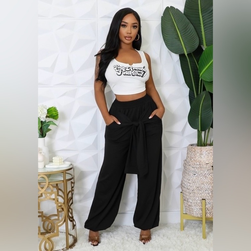Elegant Black Wide-Jogger Pants